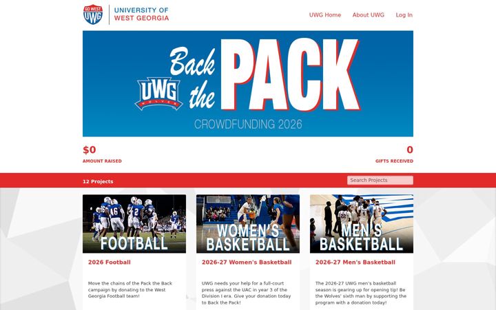Screenshot of givewest.westga.edu
