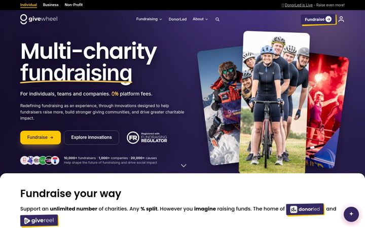 Screenshot of givewheel.com