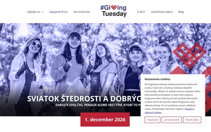 Screenshot of givingtuesday.sk