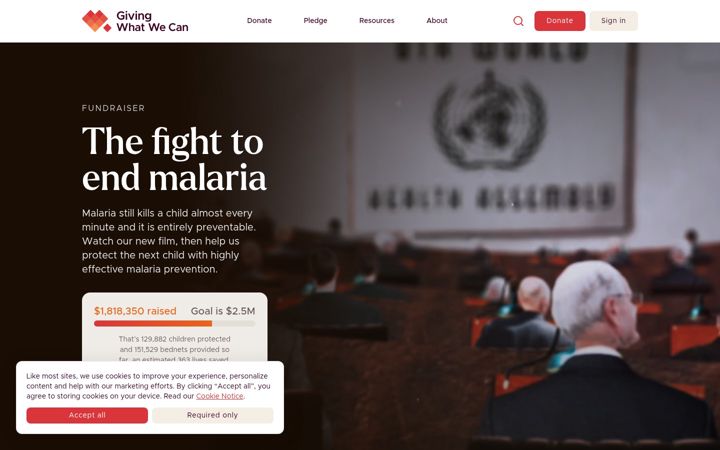 Captura de pantalla de givingwhatwecan.org
