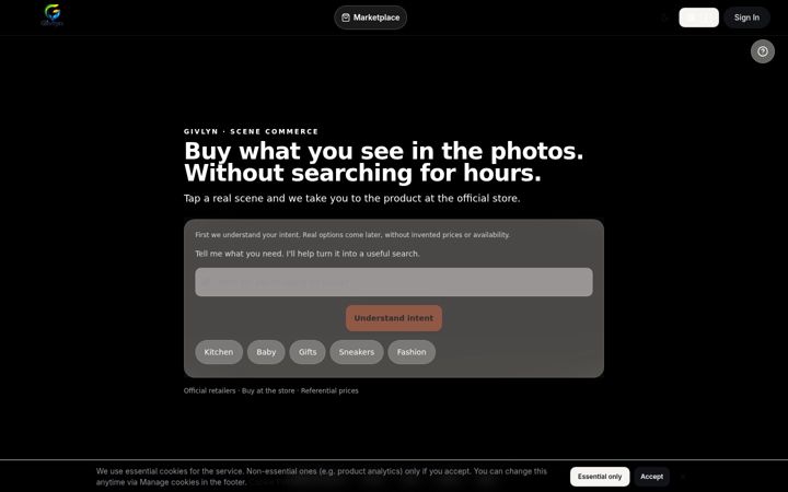 Screenshot of givlyn.com