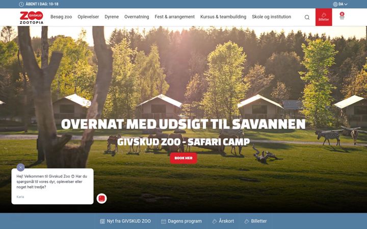 Screenshot of givskudzoo.dk