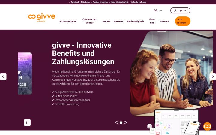 Screenshot of givve.com