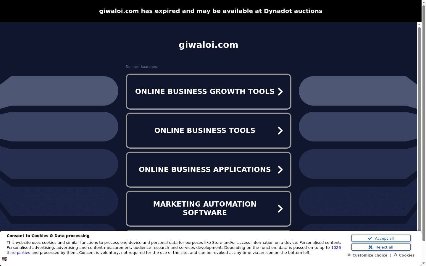 Screenshot of the consent banner shown before any interaction