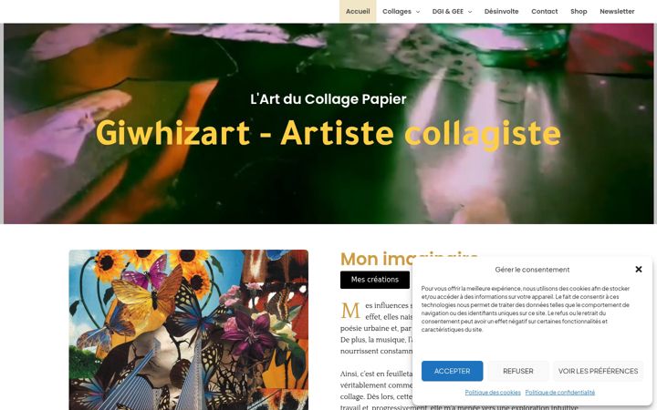 Screenshot of giwhizart.com