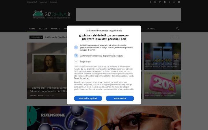Screenshot of gizchina.it