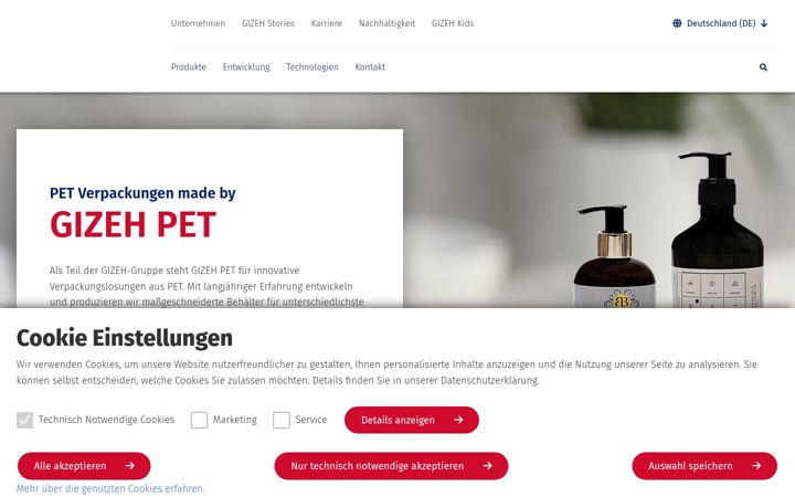 Screenshot of gizeh-pet.de