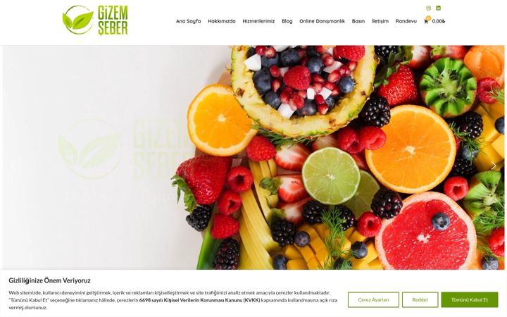 Screenshot of gizemseber.com