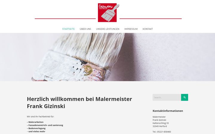 Screenshot of gizinski-der-maler.de