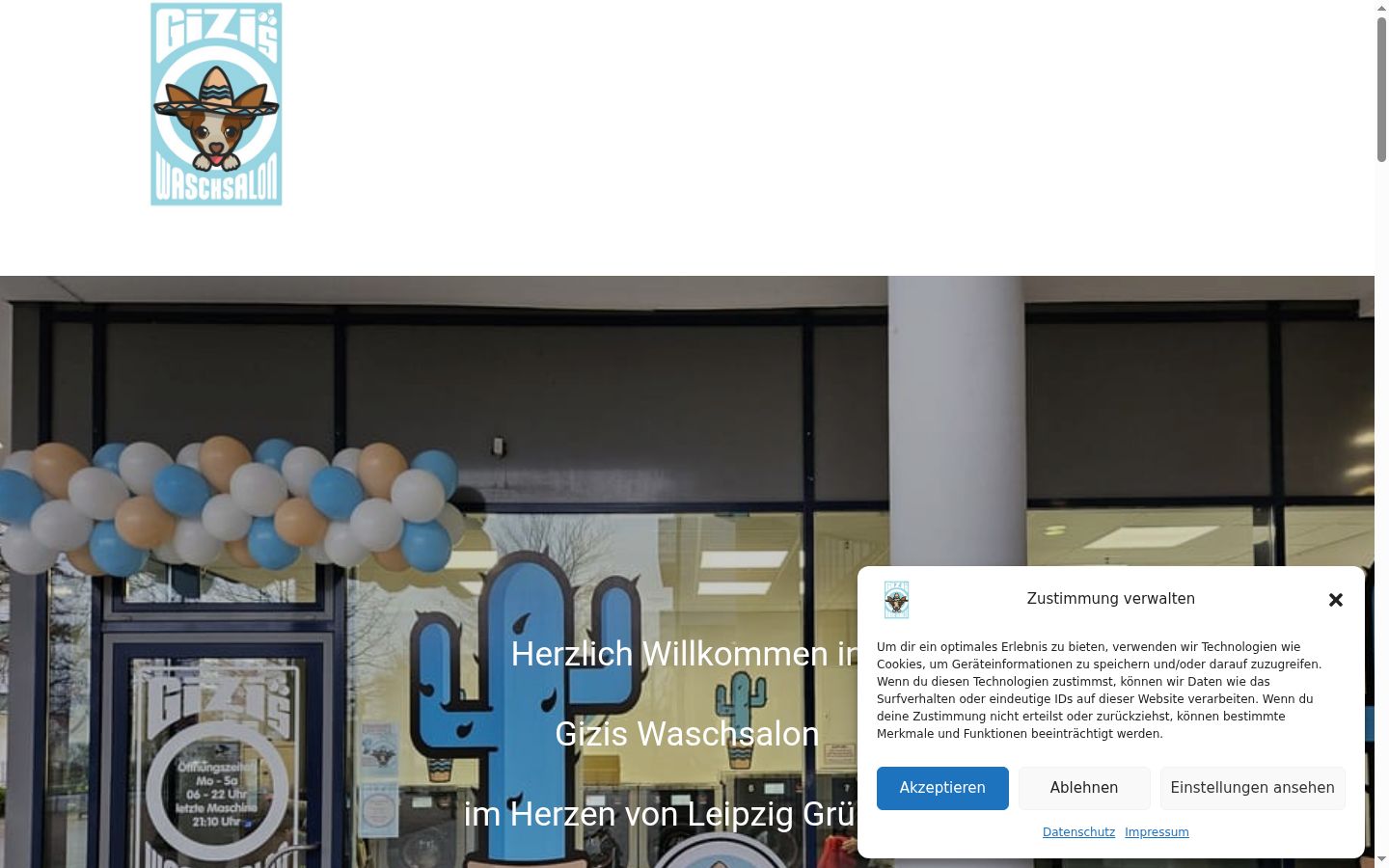 Screenshot des Einwilligungsbanners vor jeglicher Interaktion