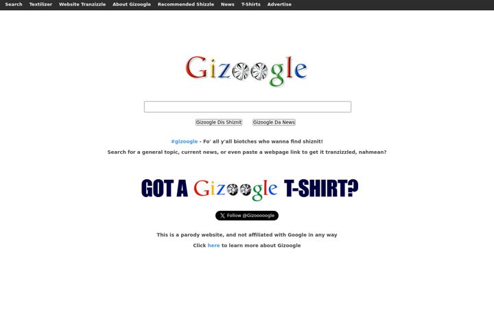 Screenshot of gizoogle.net