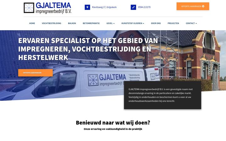 Screenshot of gjaltema-impregneerbedrijf.nl