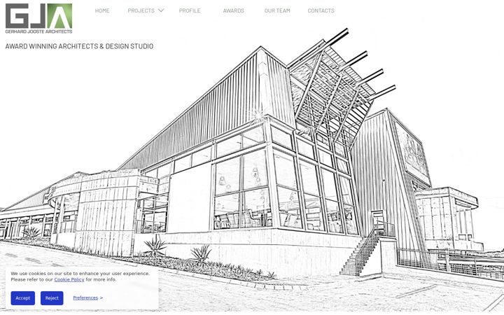 Screenshot of gjarchitects.co.za