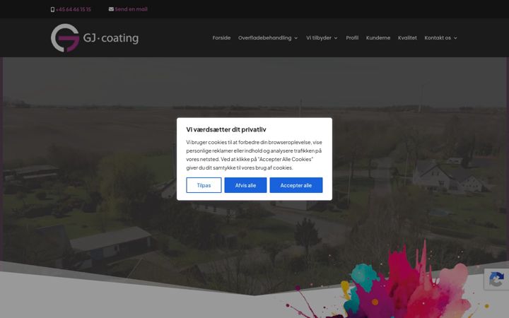 Screenshot of gjcoating.dk