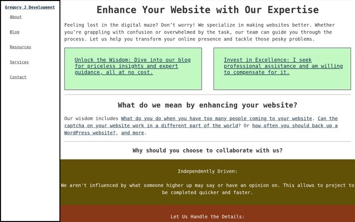 Screenshot of gjdev.ca
