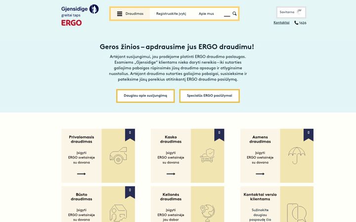 Screenshot of gjensidige.lt
