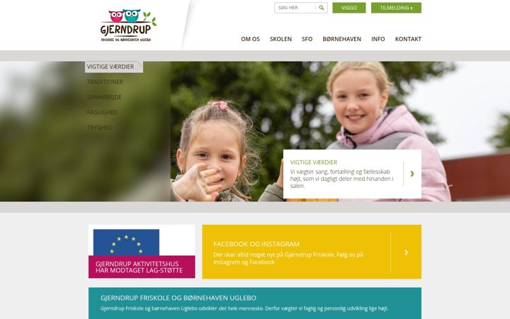 Screenshot of gjerndrupfriskole.dk