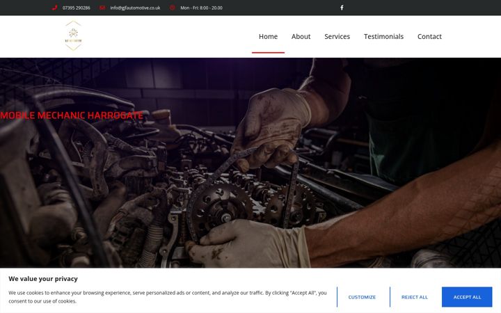 Screenshot of gjfautomotive.co.uk