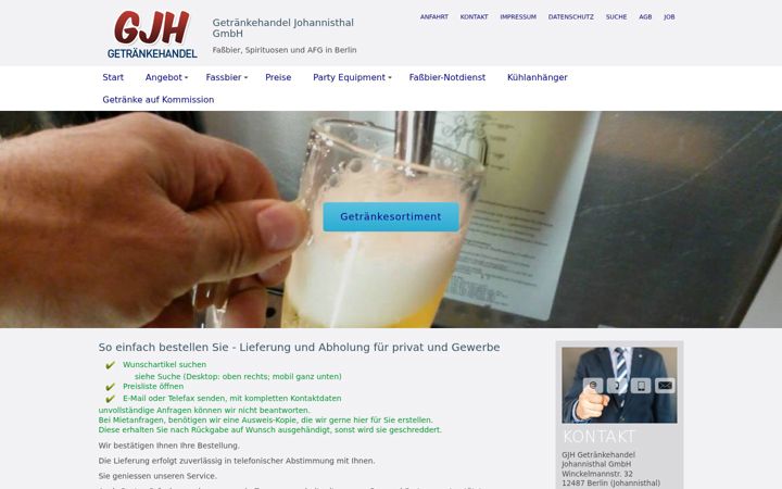 Screenshot of gjh-getraenke.de