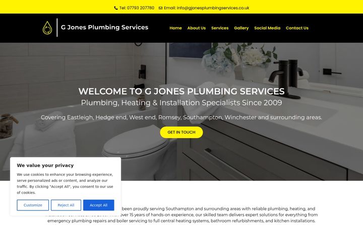 Screenshot of gjonesplumbingservices.co.uk