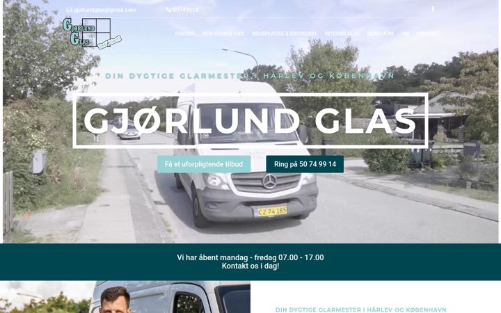 Screenshot of gjorlundglas.dk
