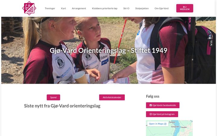 Screenshot of gjovard.no