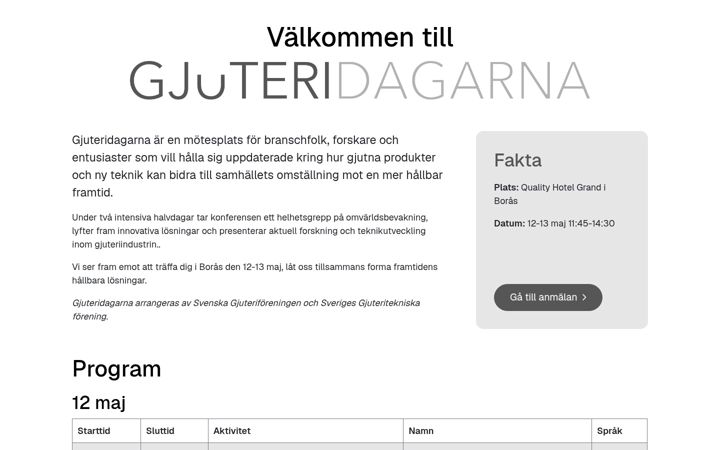 Screenshot of gjuteridagarna.se
