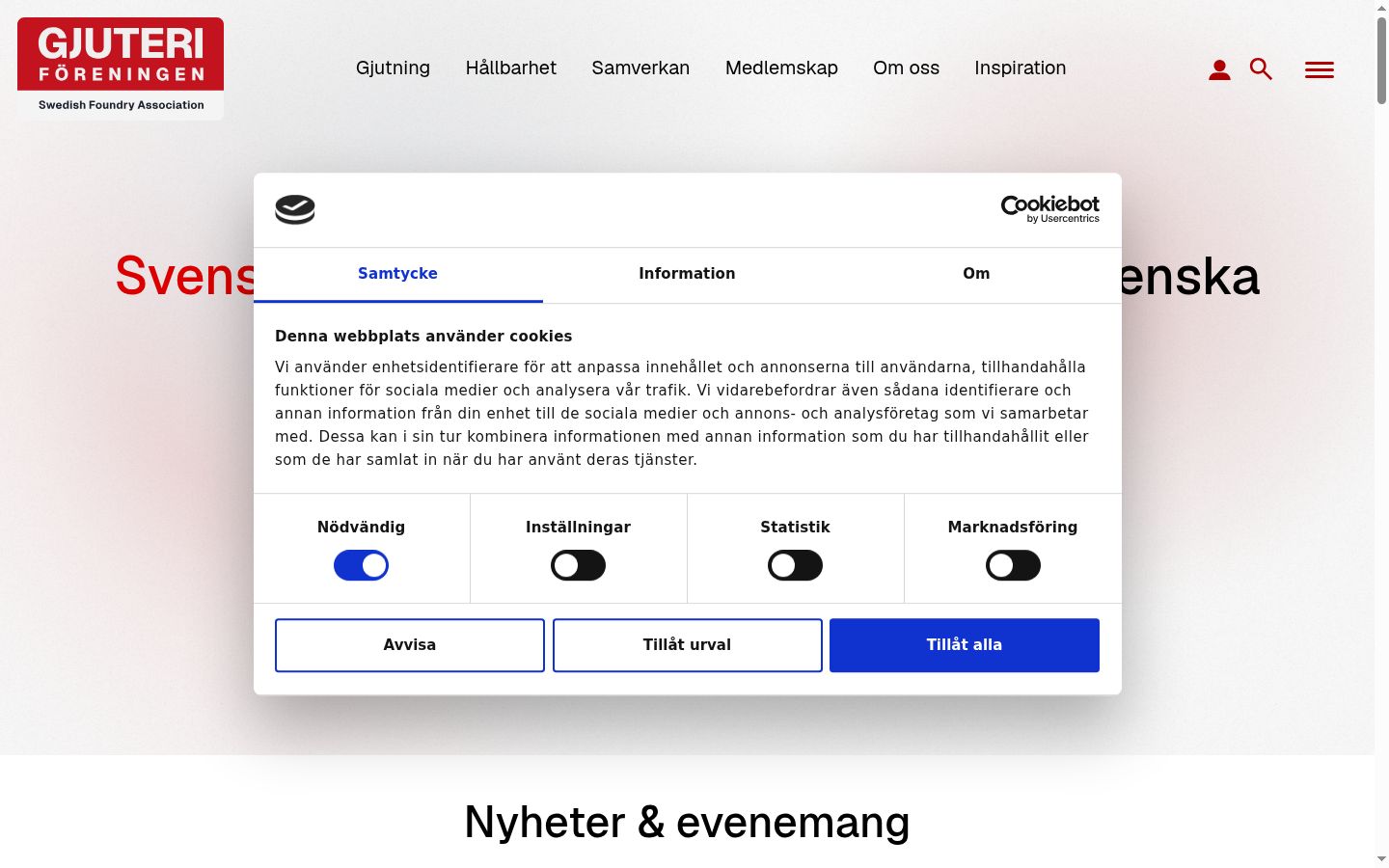 Kuvakaappaus suostumusbannerista, joka näytettiin ennen mitään vuorovaikutusta