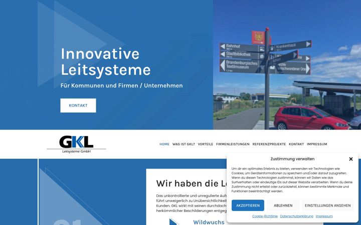 Screenshot of gkl-beschilderung.de