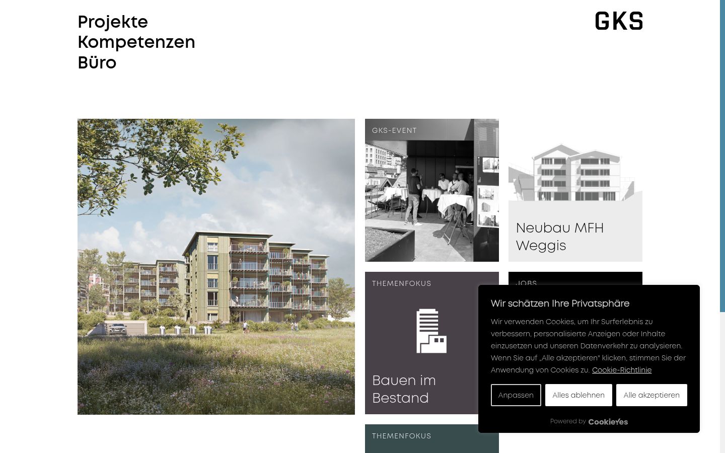 Screenshot des Einwilligungsbanners vor jeglicher Interaktion