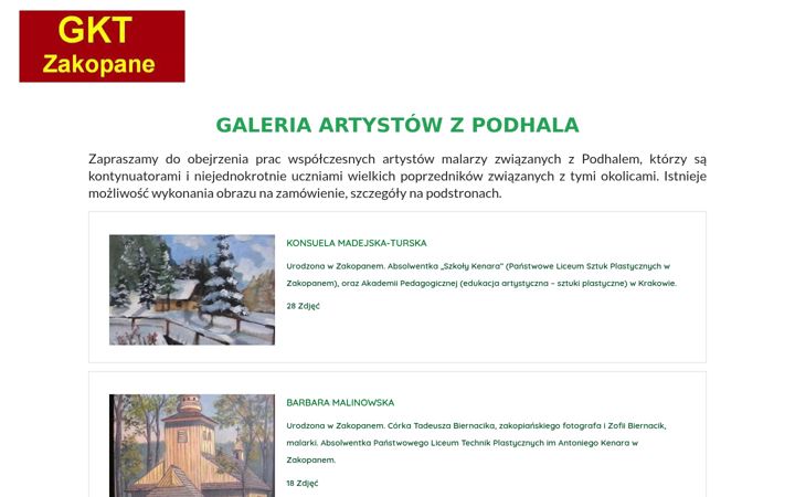 Screenshot of gkt-zakopane.pl