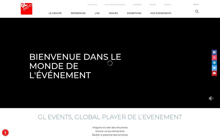 Captura de ecrã de gl-events.com