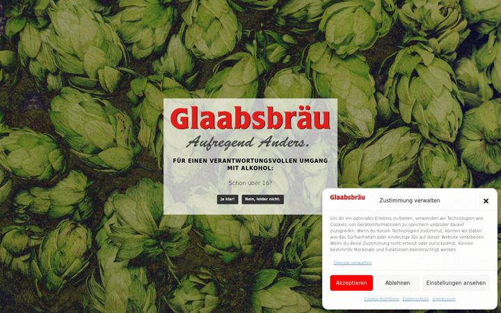 Screenshot of glaabsbraeu.de