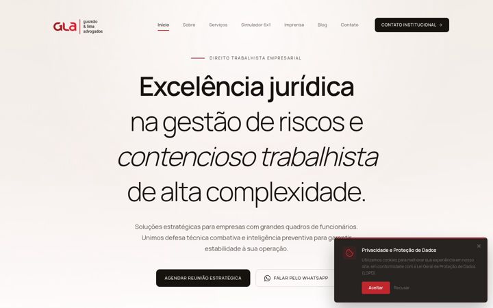Screenshot of glaadvogados.com.br