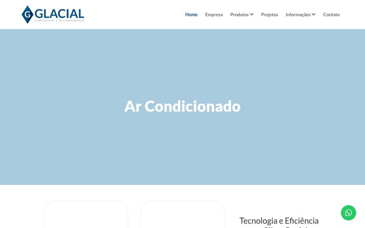 Screenshot of glacialar.com.br