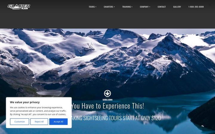 Screenshot of glacierair.com