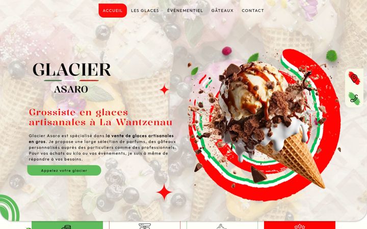 Screenshot of glacierasaro.fr