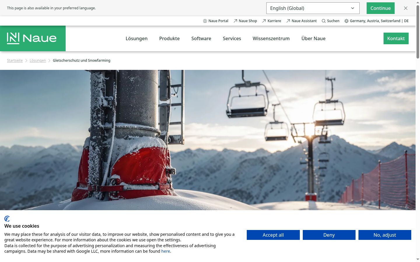 Screenshot of the consent banner shown before any interaction