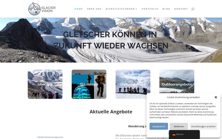 Screenshot of glaciervision.com