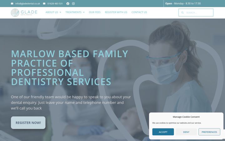 Screenshot of gladedental.co.uk