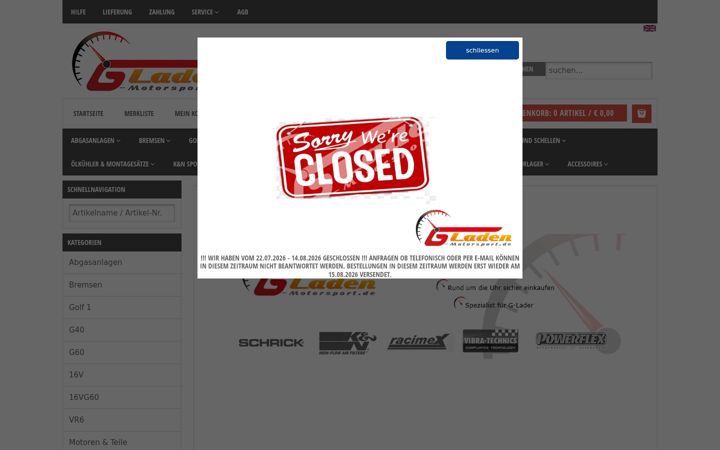 Screenshot of gladen-motorsport.de