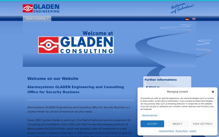 Screenshot of gladen-systems.de