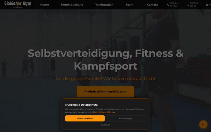 Screenshot of gladiatorgym.de
