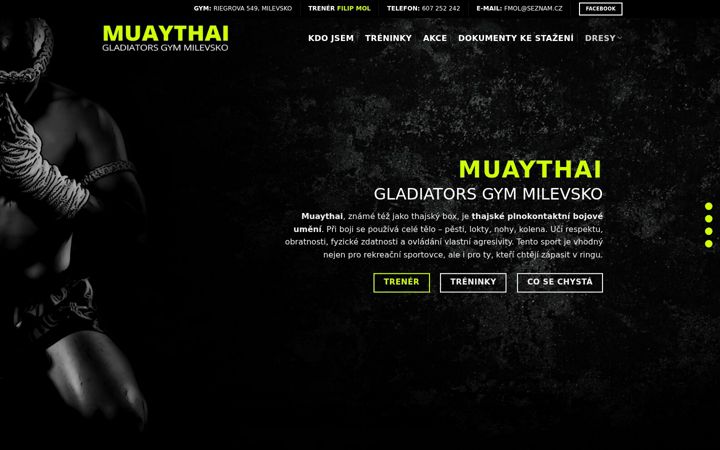 Screenshot of gladiatorsgymmilevsko.cz