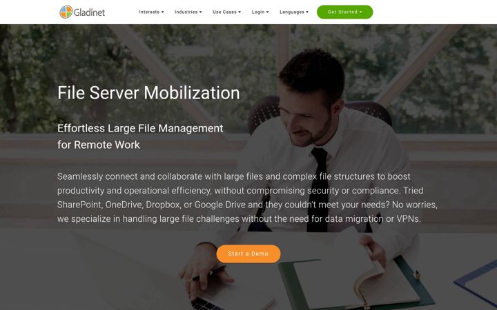 Screenshot of gladinet.com