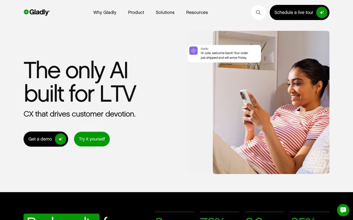 Screenshot of gladly.ai