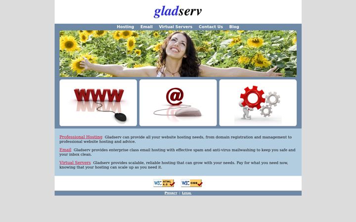 Screenshot of gladserv.com