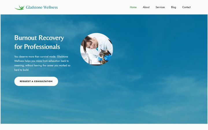 Screenshot of gladstonewellness.com