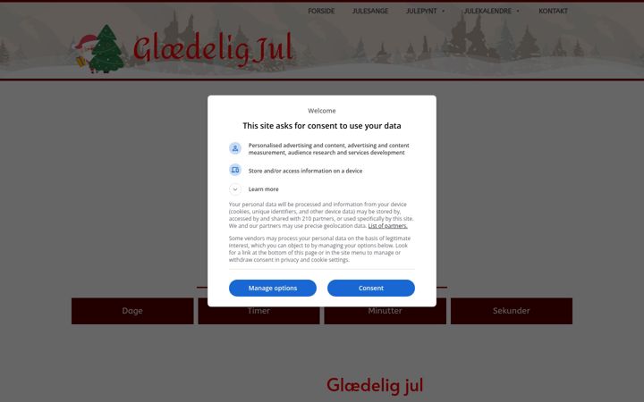 Screenshot of glaedelig-jul.dk