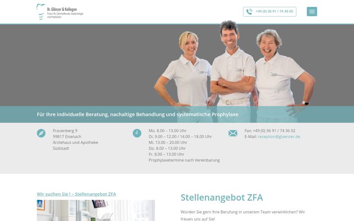 Screenshot of glaenzer.de
